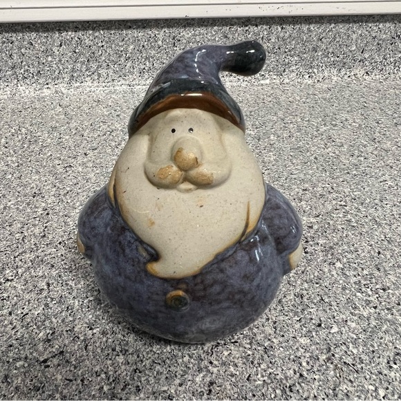 Blue and Cream Ceramic Antique Santa - Picture 6 of 7